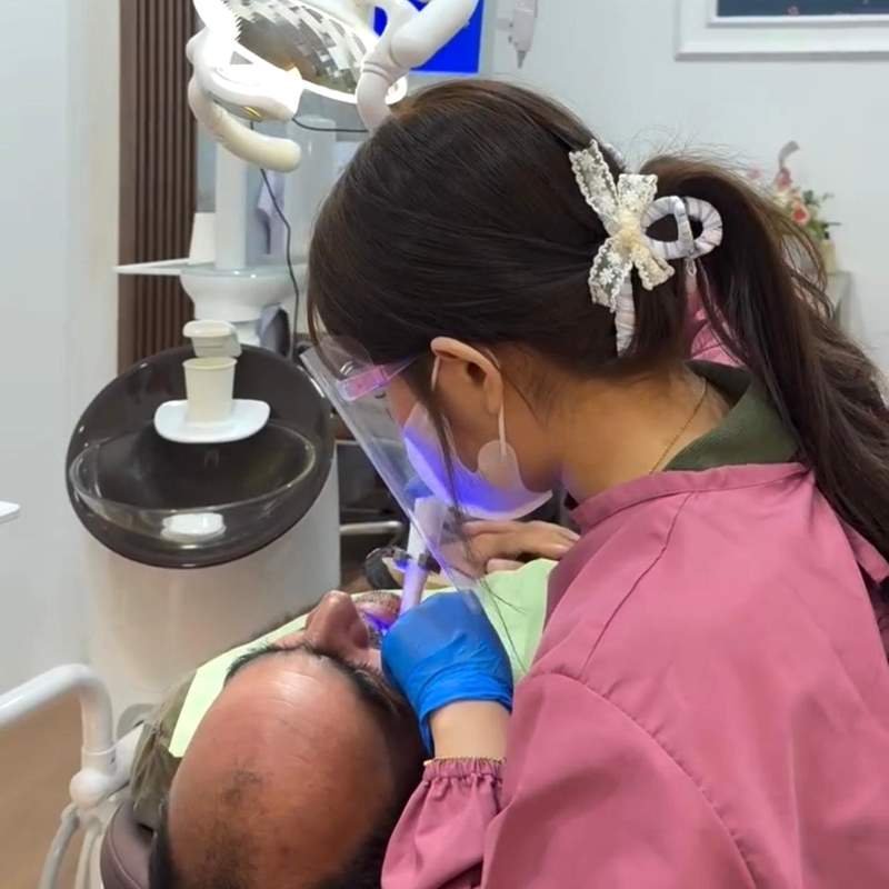 An international patient receiving dental treatment at Krystal Dental
